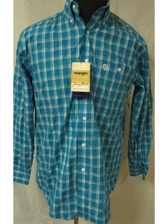 Wrangler Other - Wrangler George Strait Mens Small Teal Relaxed Fit UPF Performance Button Shirt